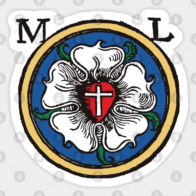 Martin Luther Rose Seal of Reformation Sticker by Beltschazar